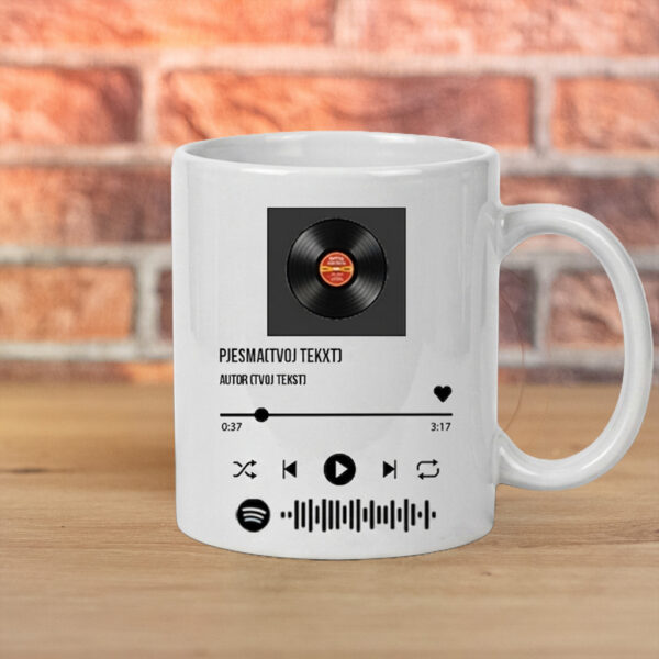 Personalizirana šalica – Spotify stil (glazbeni player)